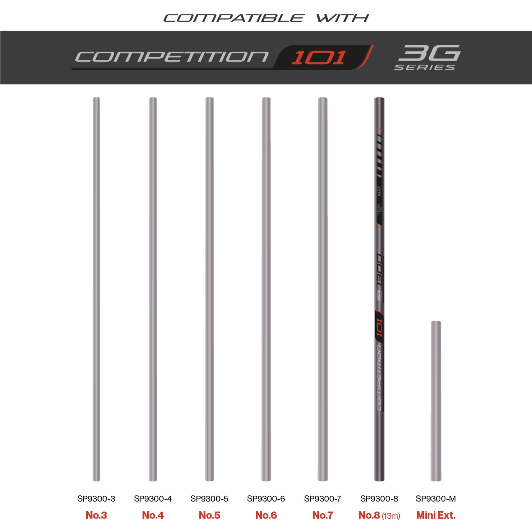 TKS 101 3G Series Number 8 Section 13.0m  Pole Section  MAP Fishing