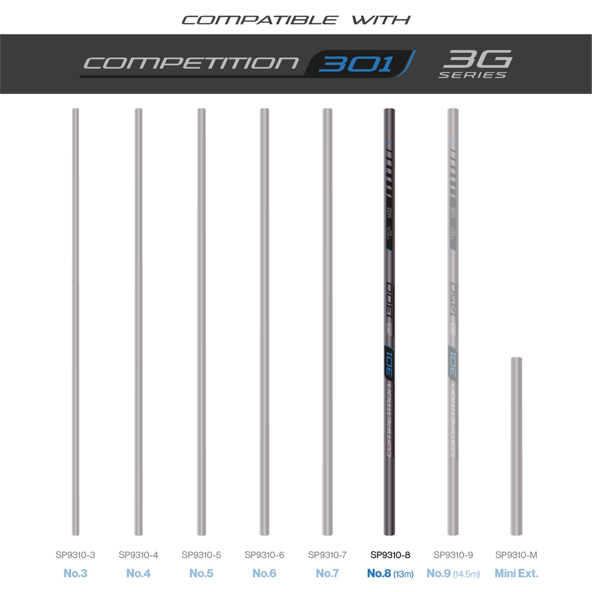 TKS 301 3G Series Number 8 Section 13.0m  Pole Section  MAP Fishing