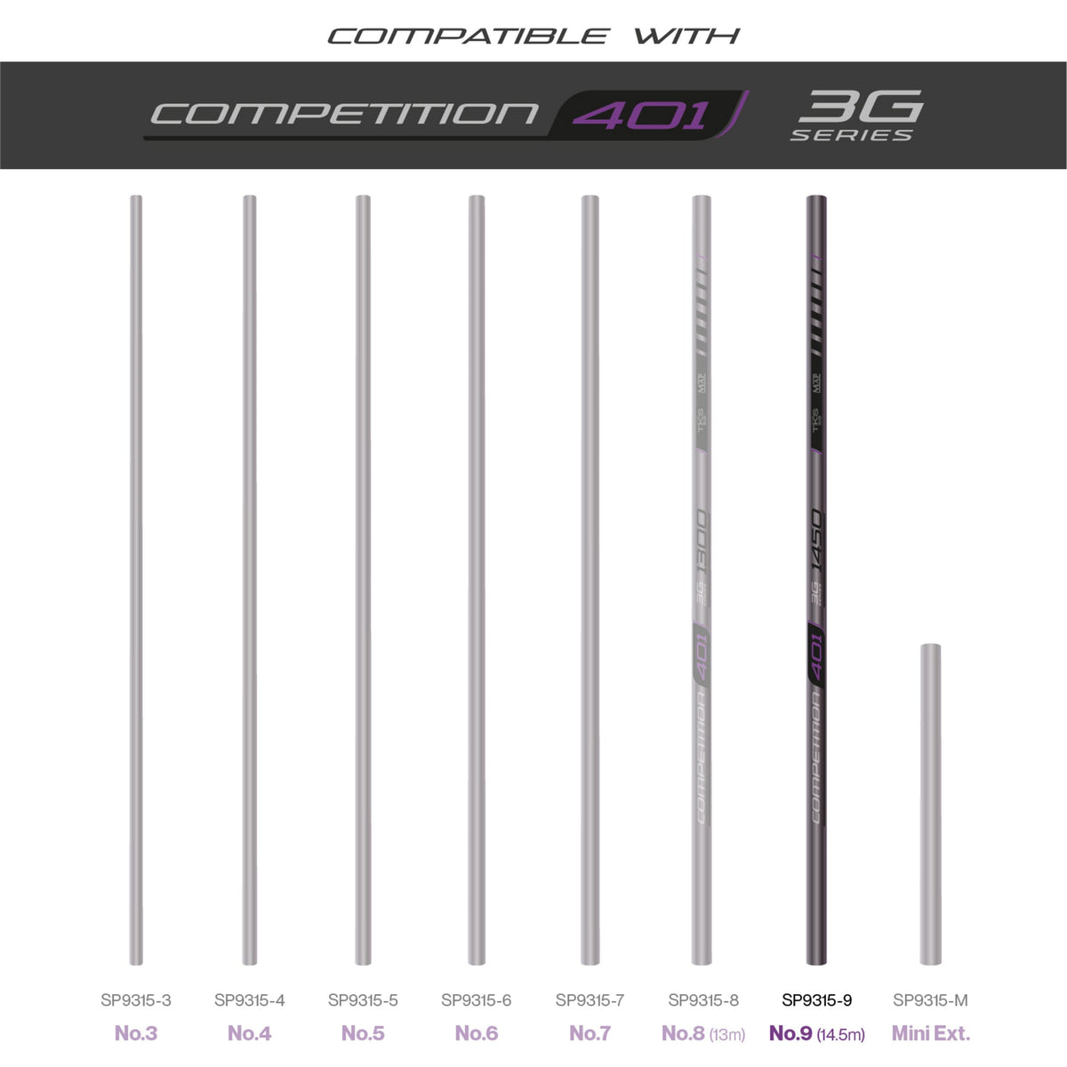 TKS 401 3G Series Number 9 Section 14.5m  Pole Section  MAP Fishing