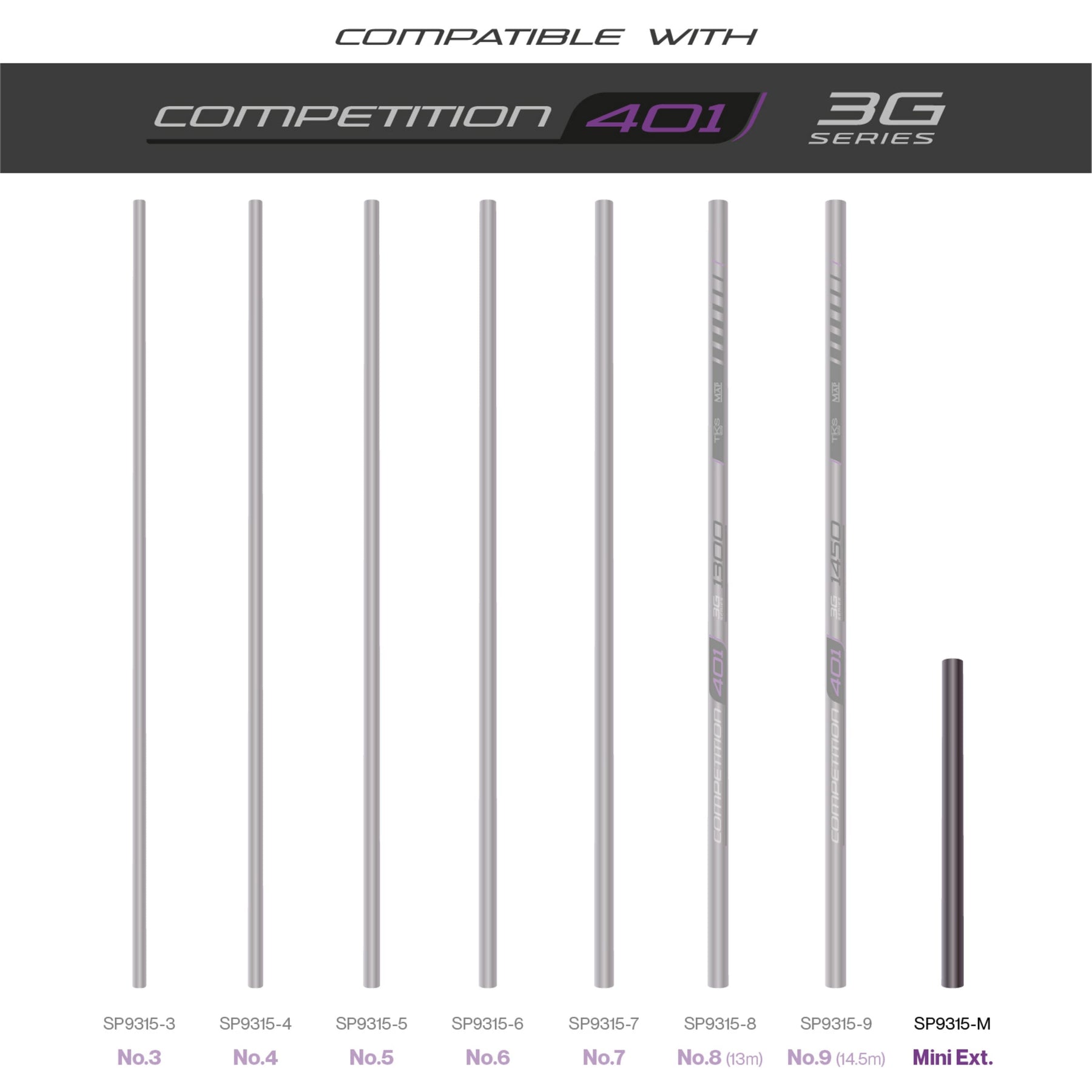 TKS 401 3G Series Reinforced Mini Ext  Pole Section  MAP Fishing