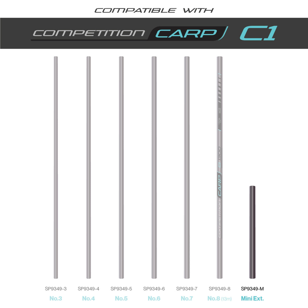 TKS Carp 1 Number Reinforced Mini Ext  Pole Section  MAP Fishing